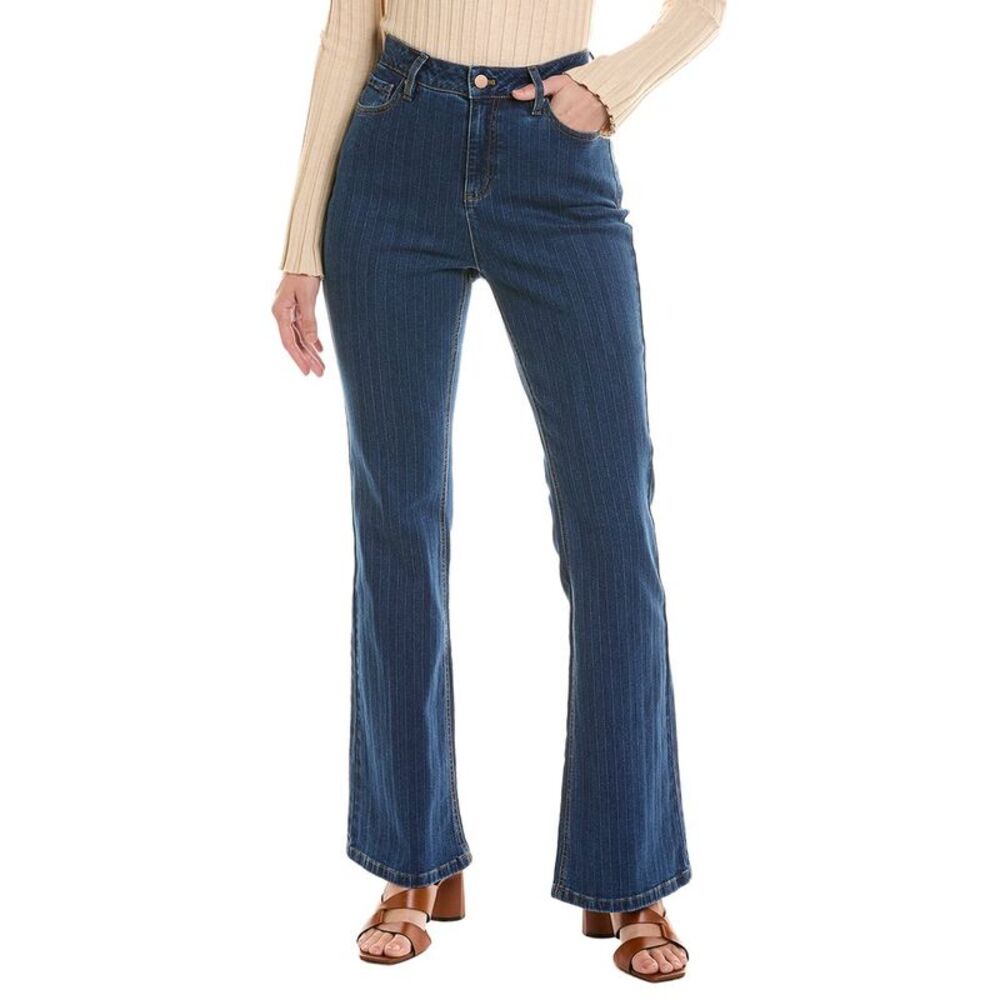 Jones New York Womens Slimboot Woven Stripe Jean, Purple